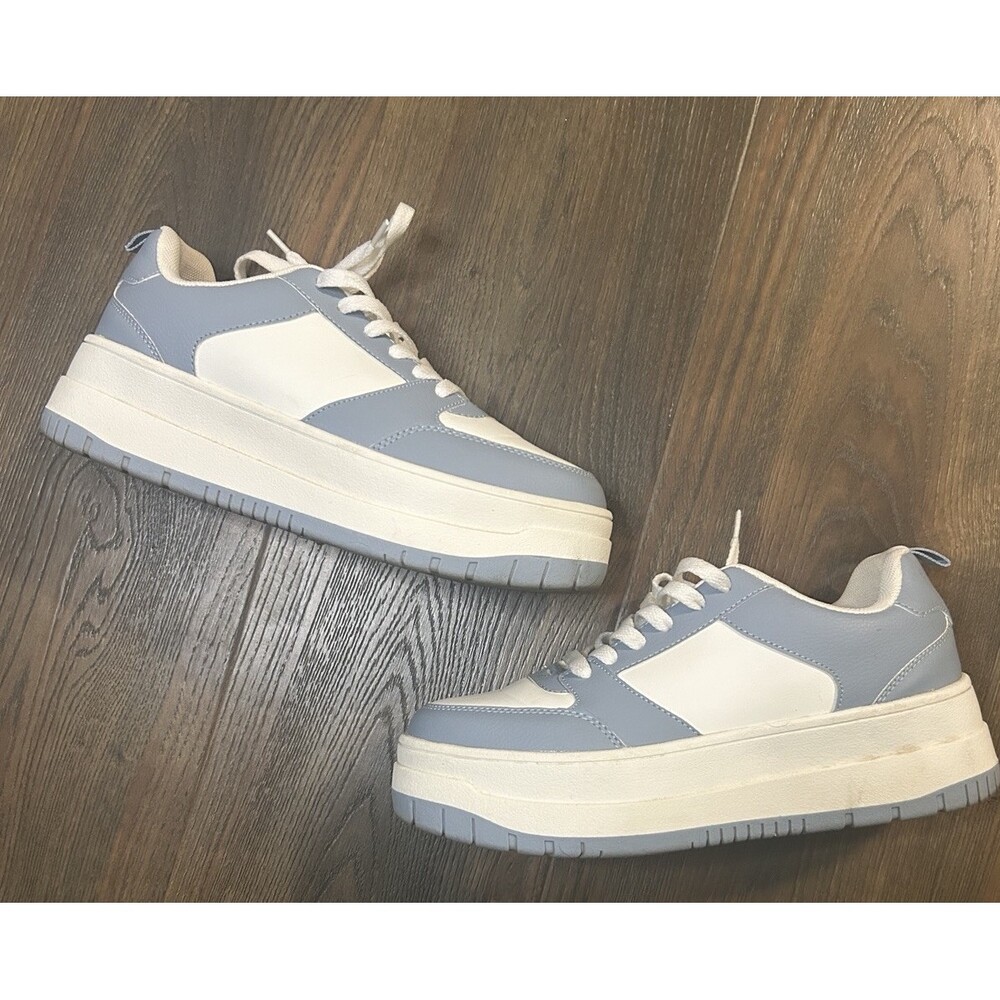 Primark Platform Sneakers Light Blue/White Cottagecore Preppy Y2K Size 8